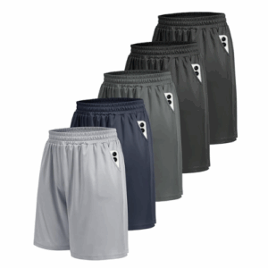 5 Pack Athletic Gym Mens Shorts